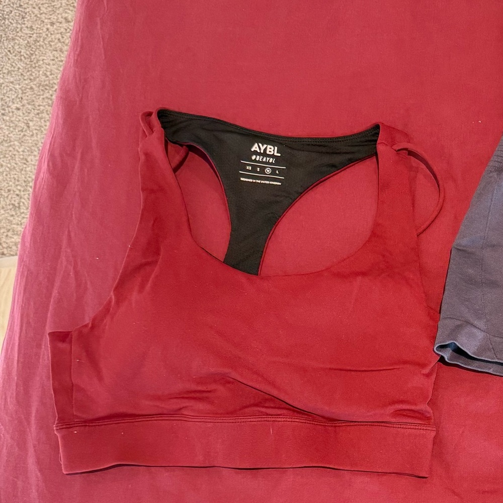 AYBL Burgundy and Grey Sports Bra